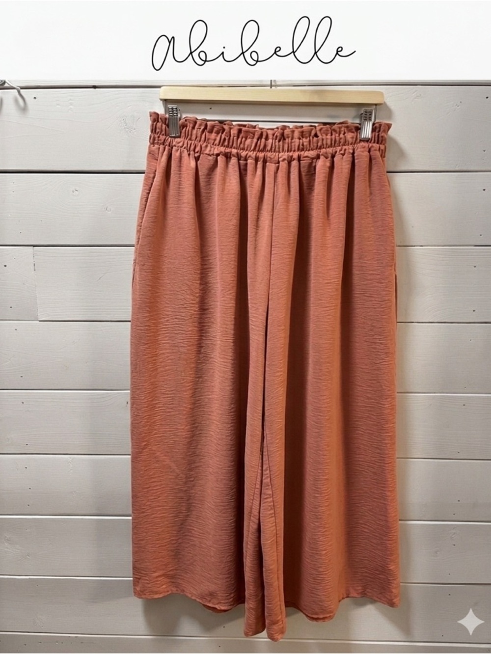 ABIBELLE Pink Wide Leg Fluid Pants Size XL